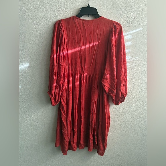 Umgee Embroidered Red/Orange  Women's Mini Dress S - Picture 4 of 10